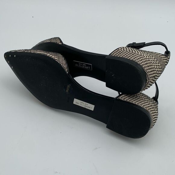 Lafayette 148 New York D’Orsay Black and Cream Patterned Flats Womans size 8/38 - Picture 8 of 13